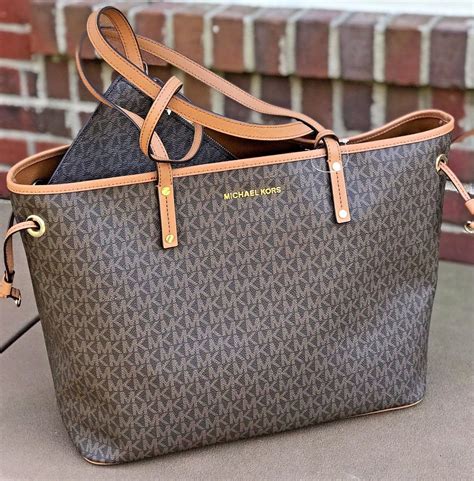 michael kors shopper jet set braun|michael kors tote bag.